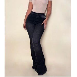 Faded black flare jeans size 13x31